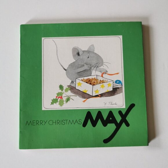 Merry Christmas Max by Hanne Turk Book Green Holiday Cookies Cute Mouse - Picture 2 of 10